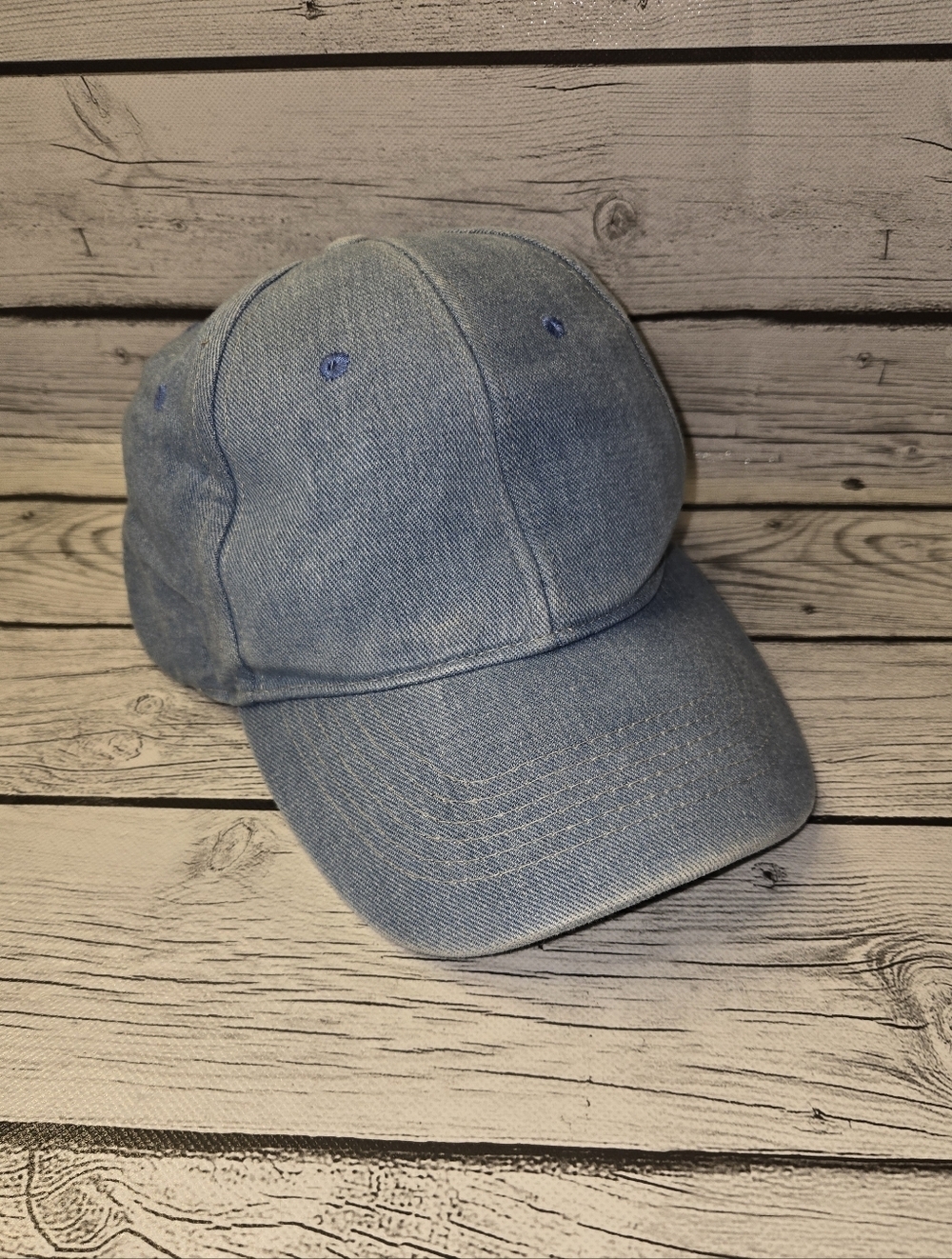 ASOS Light Wash Denim Dad Hat Adjustable Strap Back Cap Casual Blue